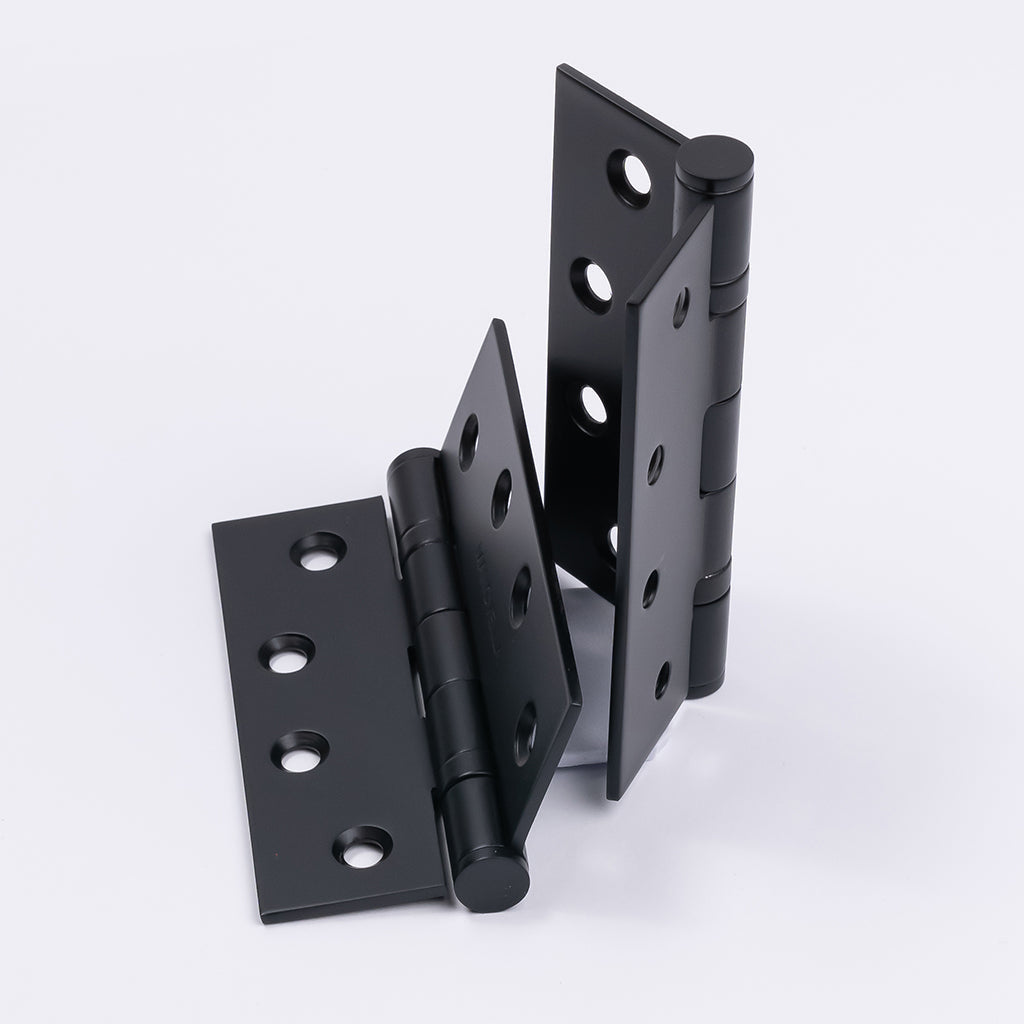 Matt Black Ball Bearing Hinge (Pair) 100mm x 75mm - Manovella