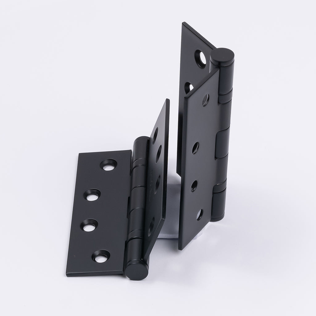 Matt Black Ball Bearing Hinge (Pair) 100mm x 75mm - Manovella