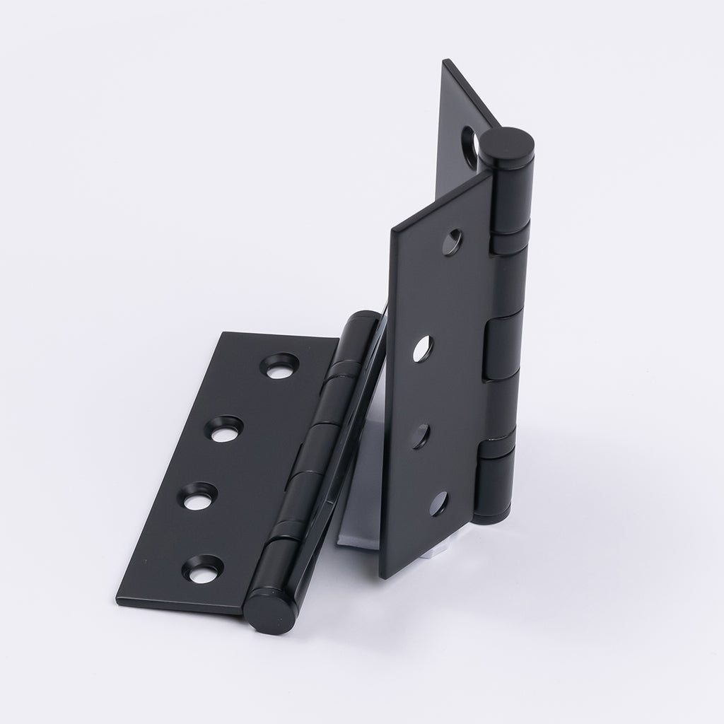 Matt Black Ball Bearing Hinge (Pair) 100mm x 75mm - Manovella