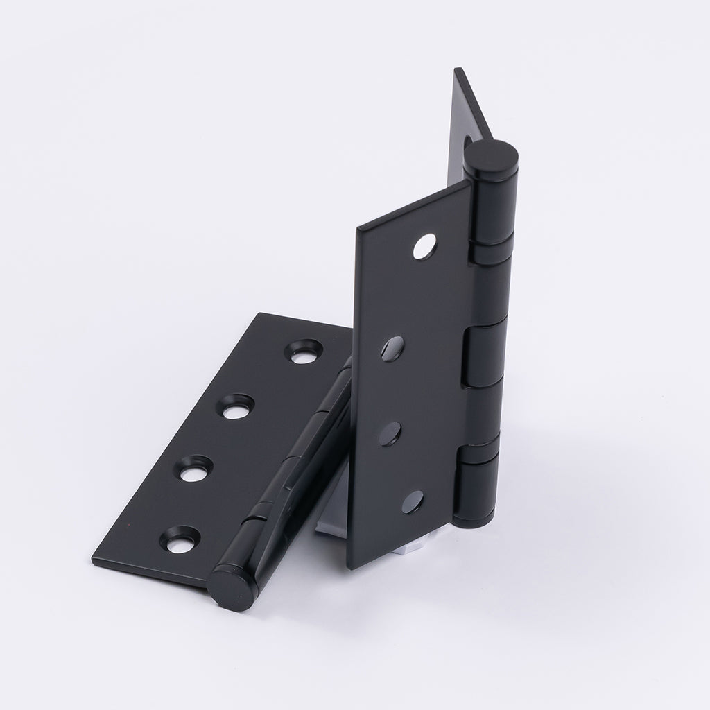 Matt Black Ball Bearing Hinge (Pair) 100mm x 75mm - Manovella