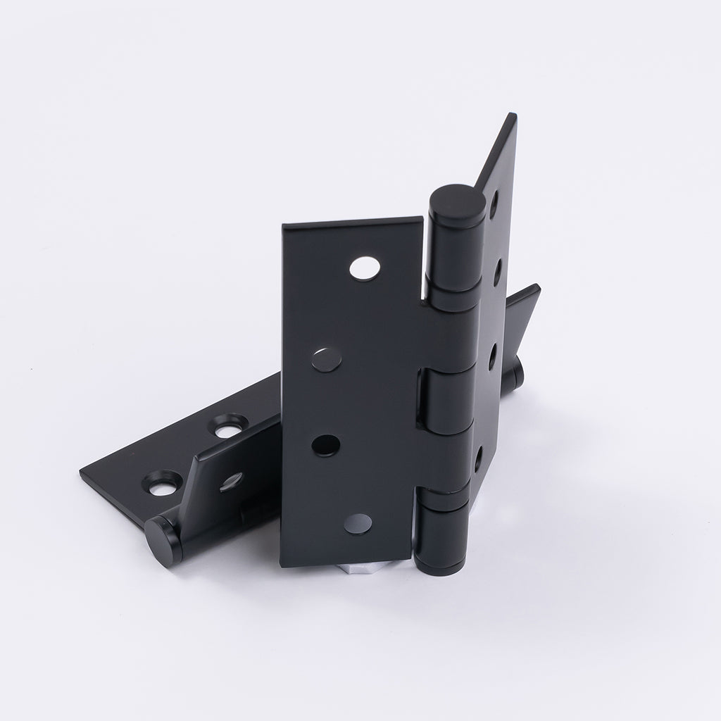 Matt Black Ball Bearing Hinge (Pair) 100mm x 75mm - Manovella