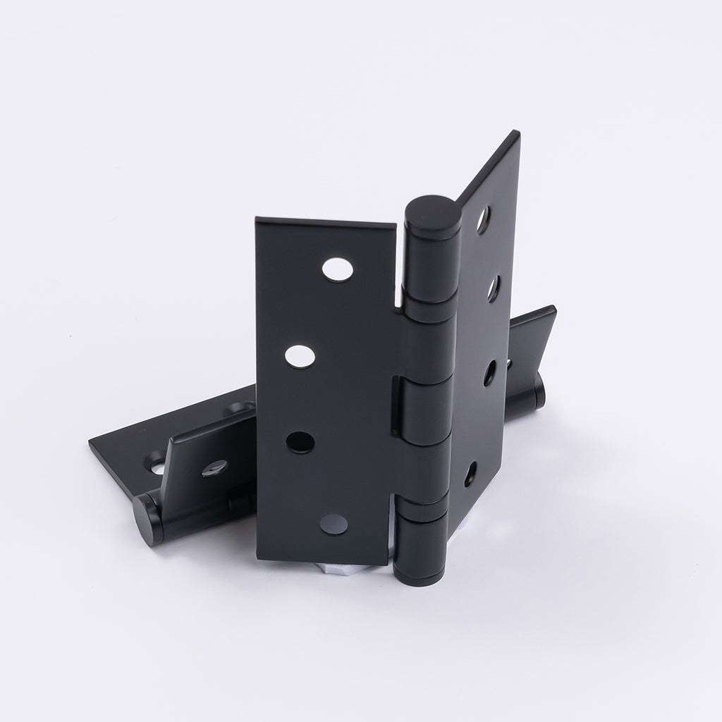 Matt Black Ball Bearing Hinge (Pair) 100mm x 75mm - Manovella