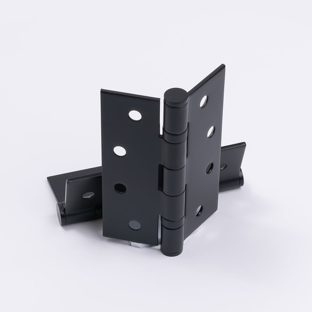 Matt Black Ball Bearing Hinge (Pair) 100mm x 75mm - Manovella