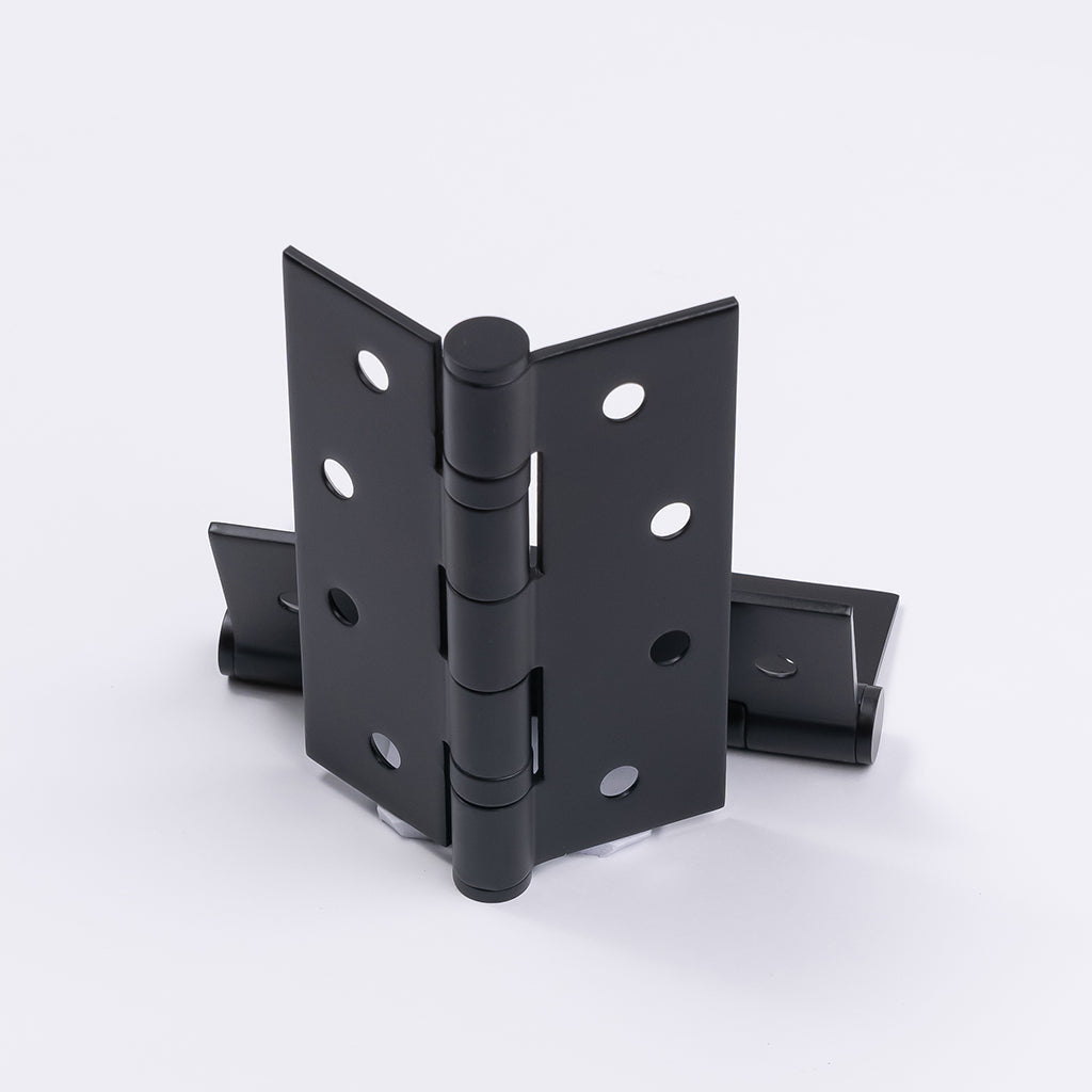 Matt Black Ball Bearing Hinge (Pair) 100mm x 75mm - Manovella