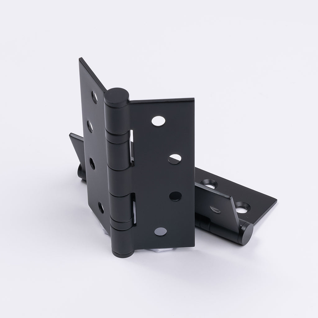 Matt Black Ball Bearing Hinge (Pair) 100mm x 75mm - Manovella