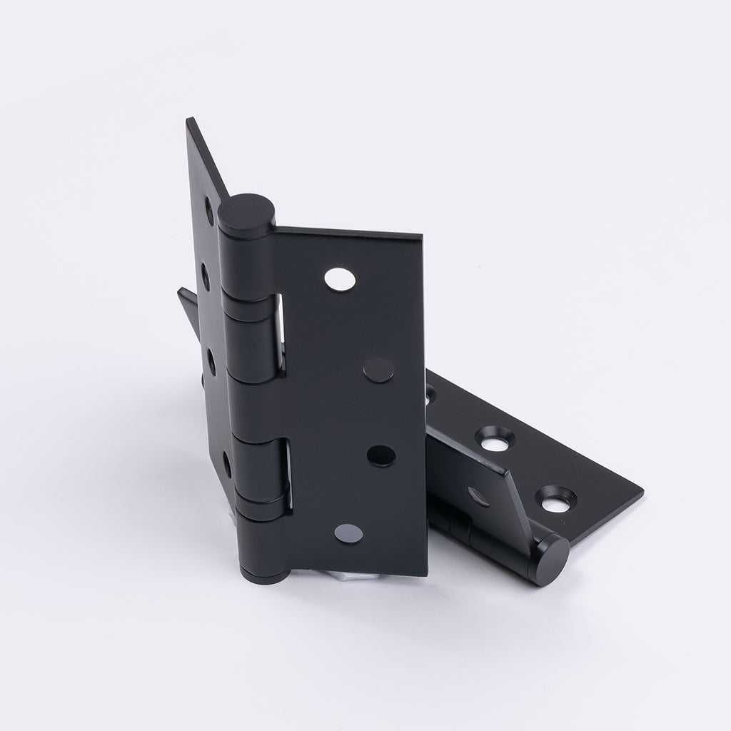 Matt Black Ball Bearing Hinge (Pair) 100mm x 75mm - Manovella