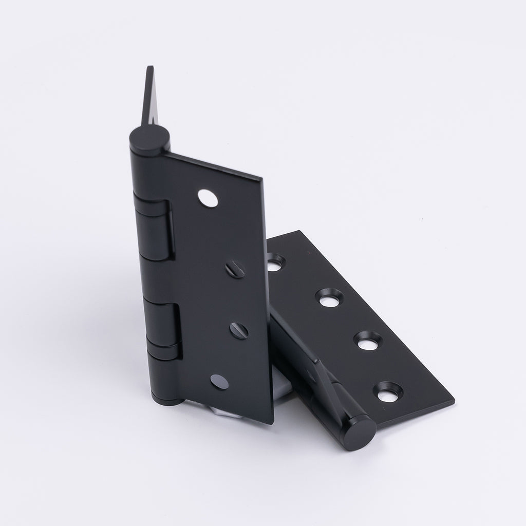 Matt Black Ball Bearing Hinge (Pair) 100mm x 75mm - Manovella