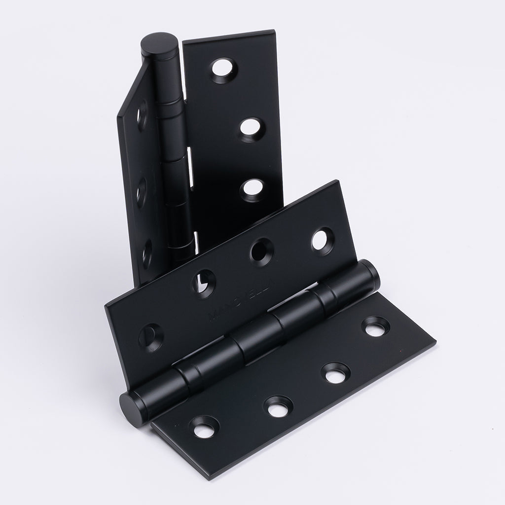 Matt Black Ball Bearing Hinge (Pair) 100mm x 75mm - Manovella