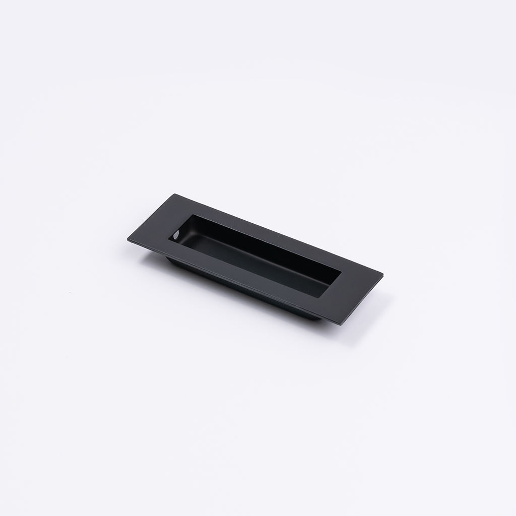 Matt Black Sliding Door Flush Pull 120mm x 40mm - Manovella