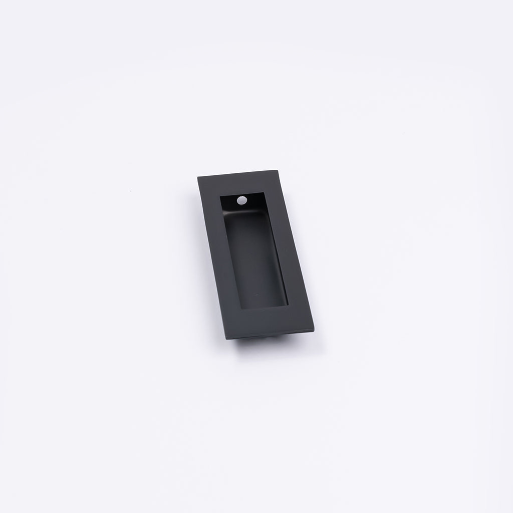 Matt Black Sliding Door Flush Pull 120mm x 40mm - Manovella