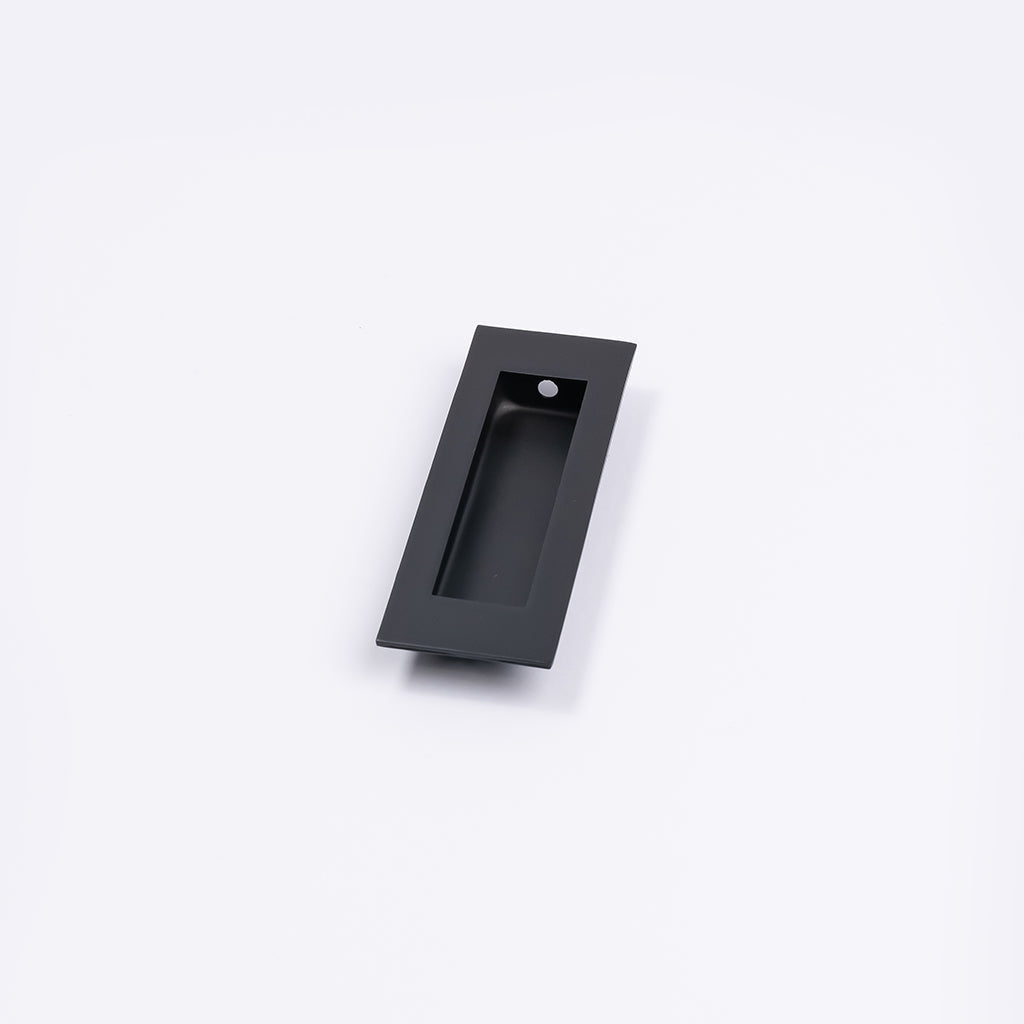 Matt Black Sliding Door Flush Pull 120mm x 40mm - Manovella