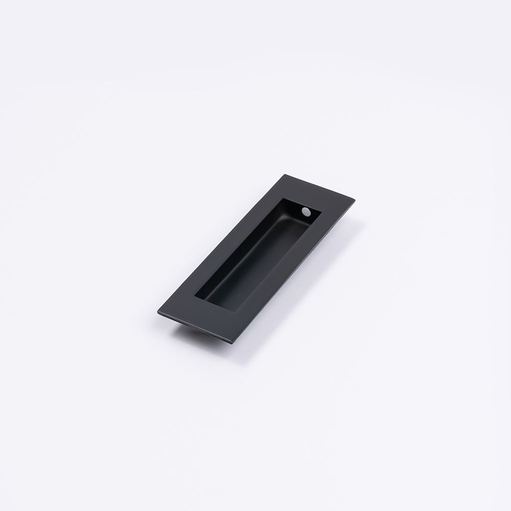 Matt Black Sliding Door Flush Pull 120mm x 40mm - Manovella