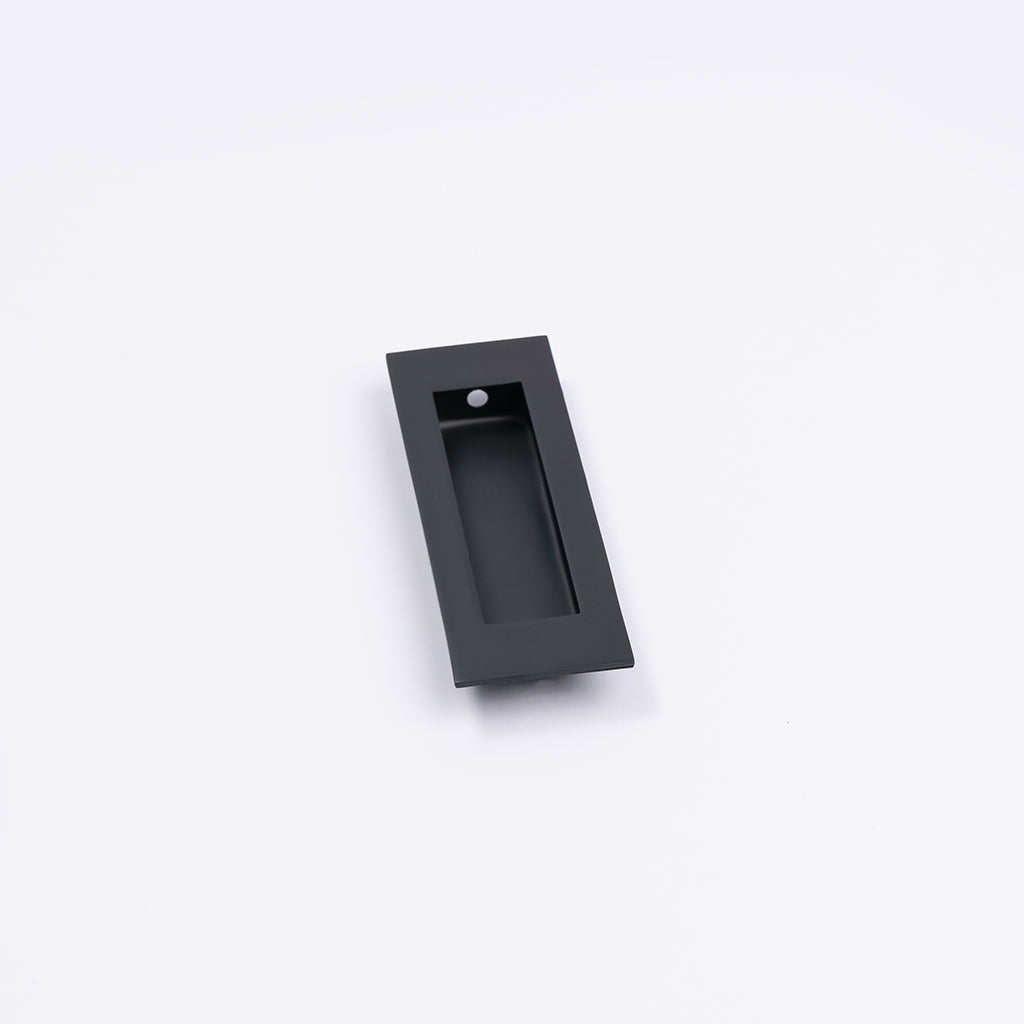 Matt Black Sliding Door Flush Pull 120mm x 40mm - Manovella