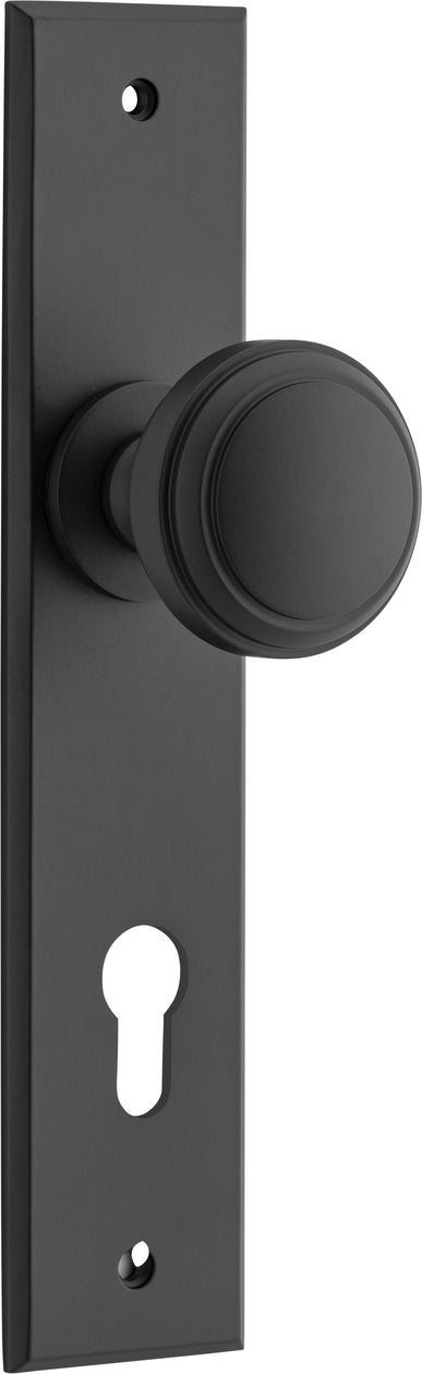 Paddington Knob - Chamfered Backplate - Entry Point - Iver - Matt Black - Door Knobs