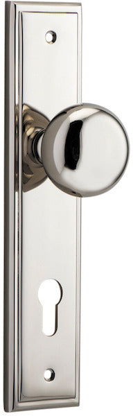 Cambridge Knob - Stepped Backplate - Entry Point - Iver - Polished Nickel - Door Knobs