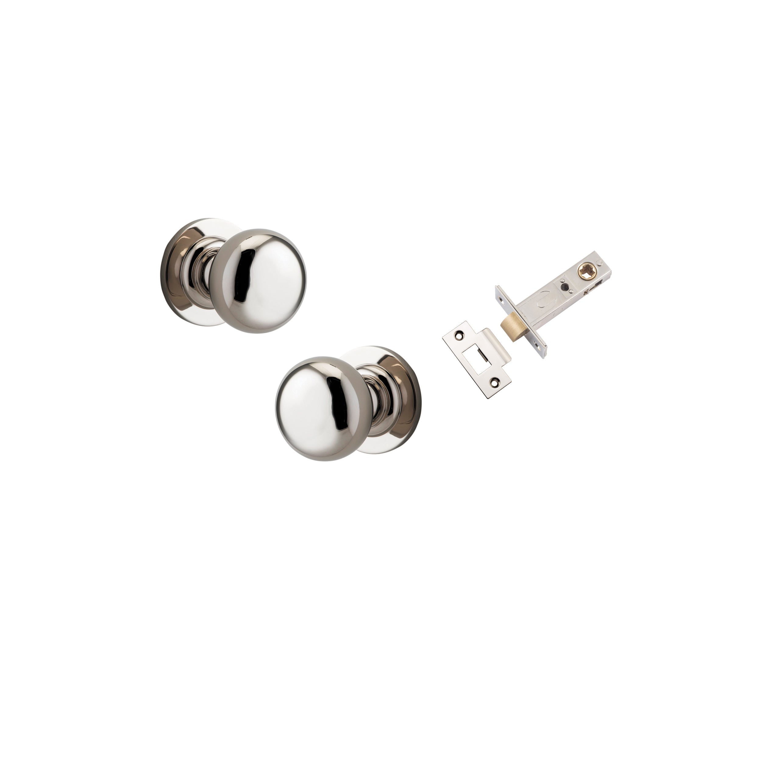 Cambridge Knob - Round Rose - Entry Point - Iver - Polished Nickel - Door Knobs