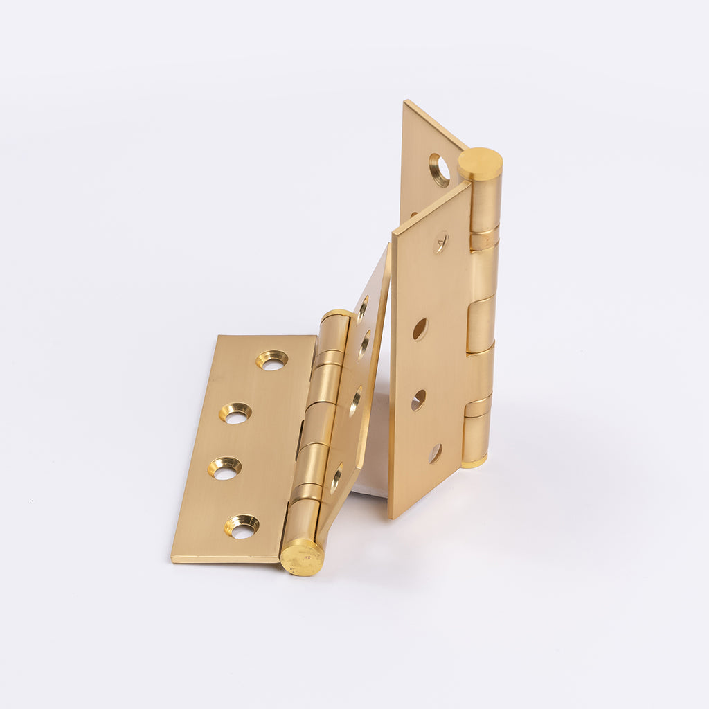 Satin Brass Ball Bearing Hinge (Pair) 100mm x 75mmv\ - Manovella