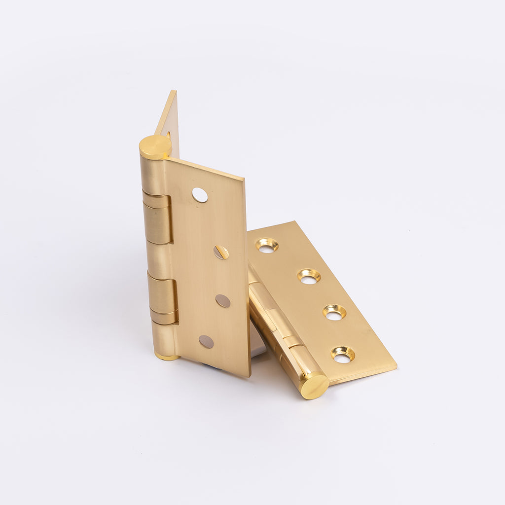 Satin Brass Ball Bearing Hinge (Pair) 100mm x 75mmv\ - Manovella