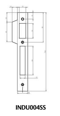 INDU004SS - Striker Plate For Induro Mortice - Lockwood