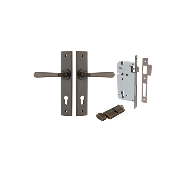 Copenhagen Lever - Chamfered Backplate - Entry Point - Iver - Signature Brass - Door Levers