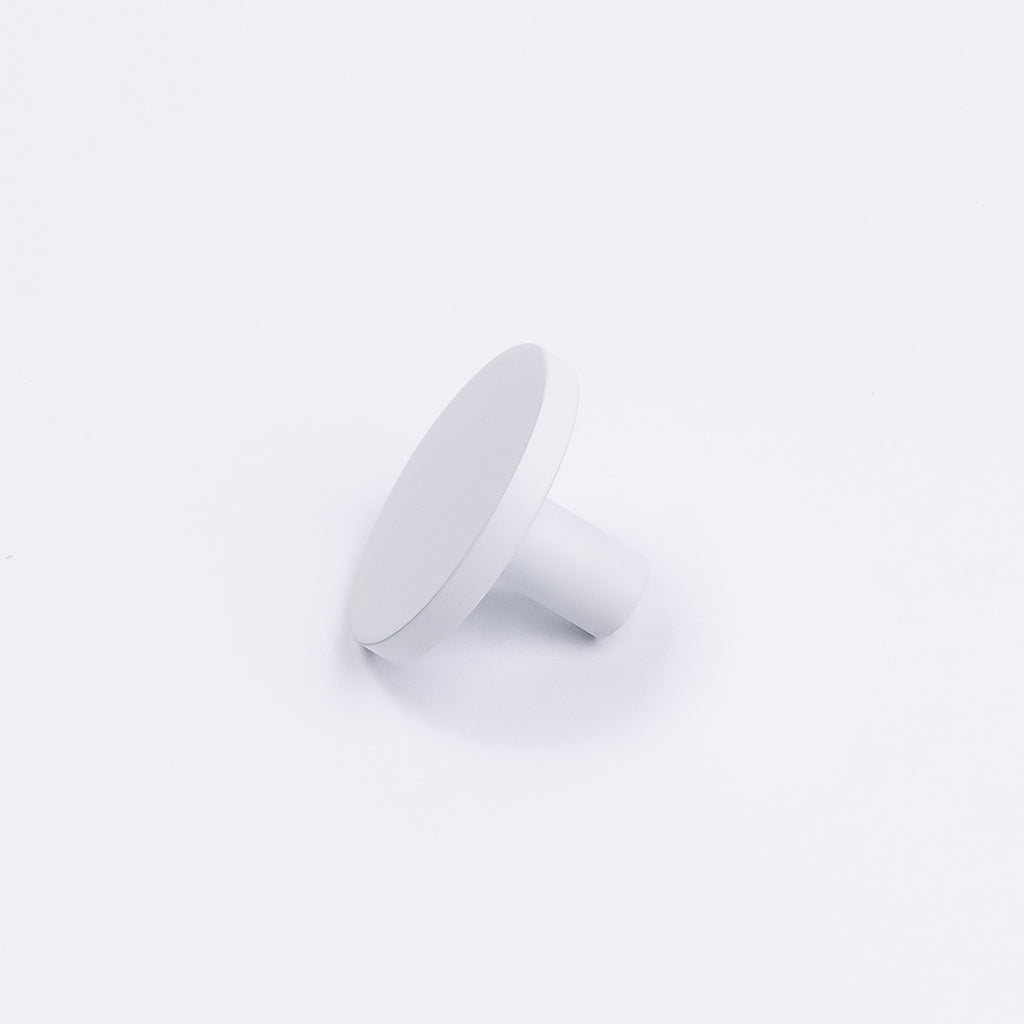 White Round Profile Cabinet Knob - Olivia - Manovella