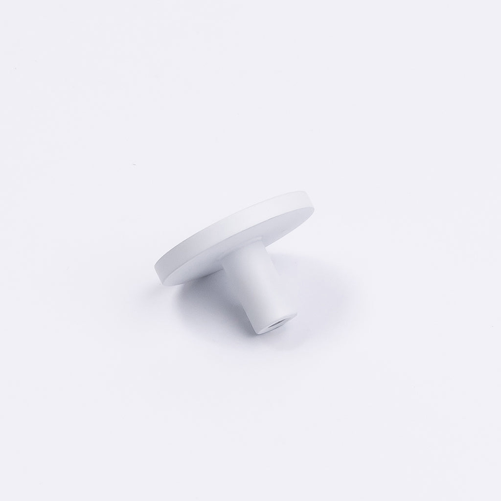 White Round Profile Cabinet Knob - Olivia - Manovella