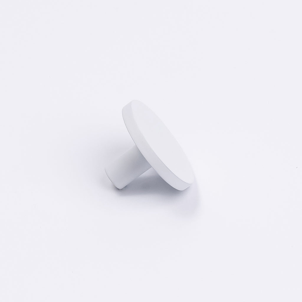 White Round Profile Cabinet Knob - Olivia - Manovella