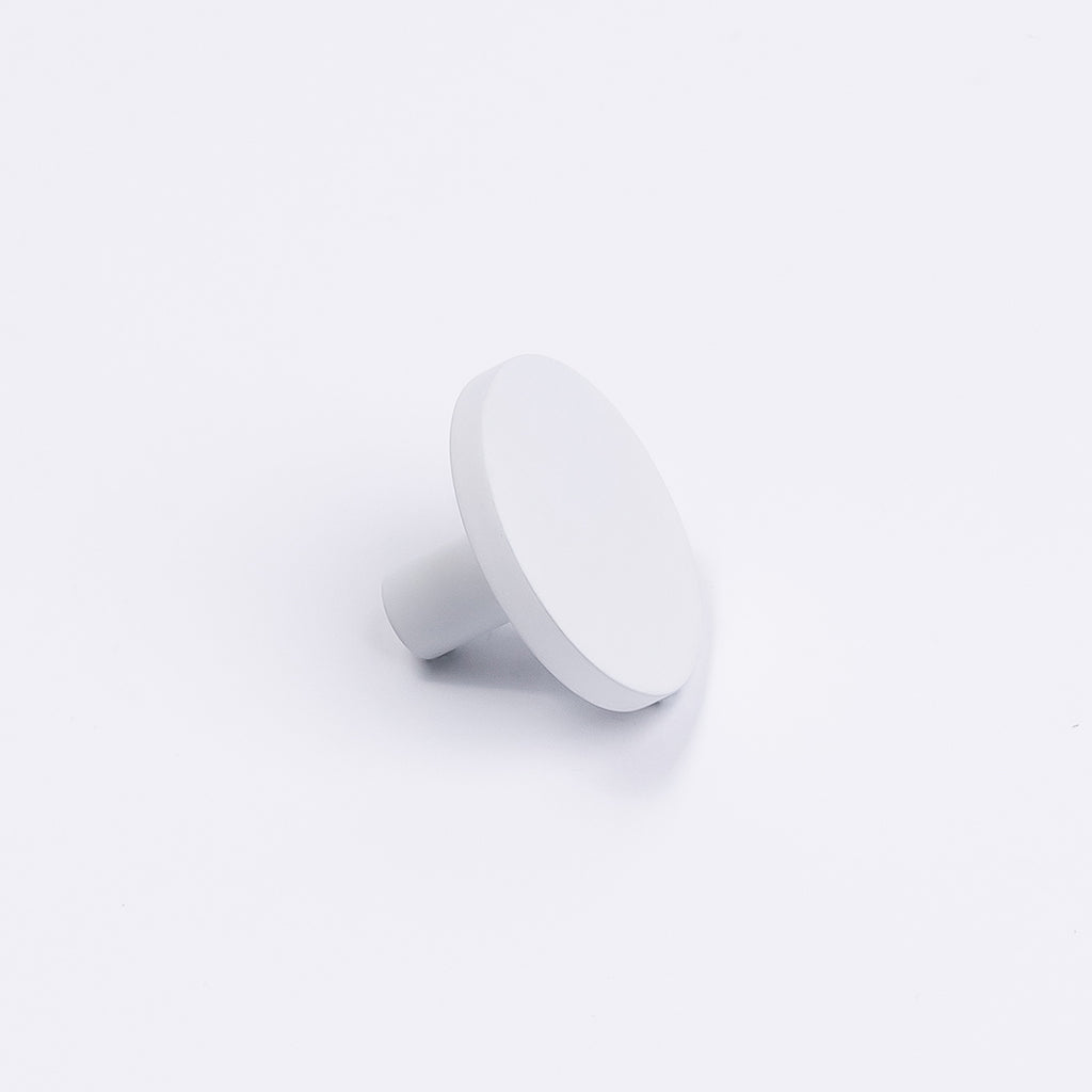 White Round Profile Cabinet Knob - Olivia - Manovella