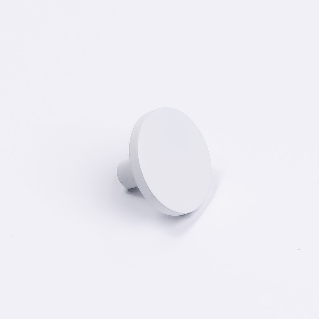 White Round Profile Cabinet Knob - Olivia - Manovella