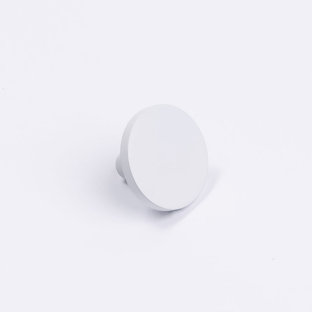 White Round Profile Cabinet Knob - Olivia - Manovella