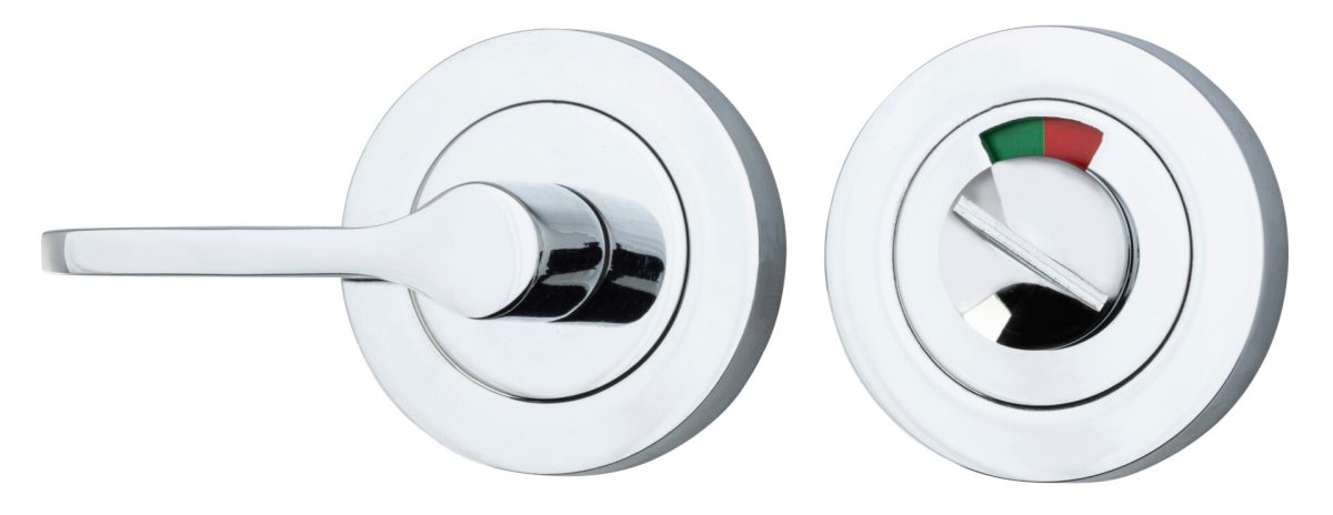 Accessibility Privacy Turn with Indicator - Round - Entry Point - Iver - Polished Chrome - Tube Latches & Bolts