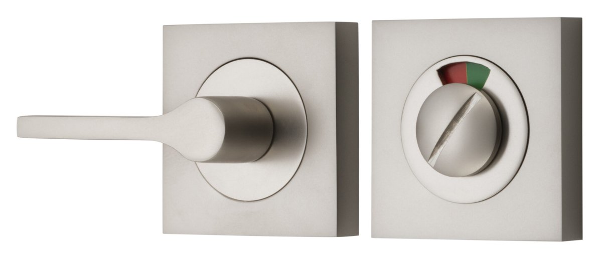 Accessibility Privacy Turn with Indicator - Square - Entry Point - Iver - Satin Nickel - Tube Latches & Bolts