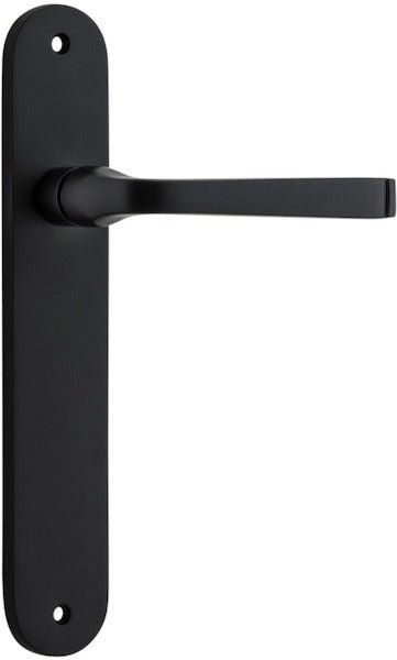 Annecy Lever - Oval Backplate - Entry Point - Iver - Matt Black - Door Levers