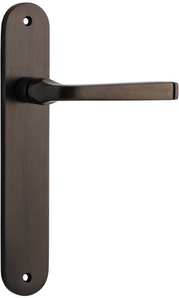 Annecy Lever - Oval Backplate - Entry Point - Iver - Signature Brass - Door Levers