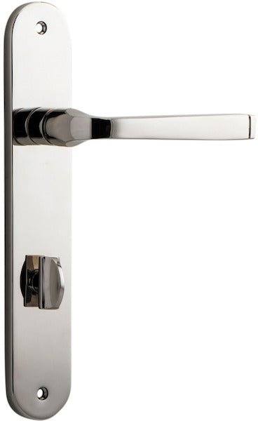 Annecy Lever - Oval Backplate - Entry Point - Iver - Polished Nickel - Door Levers