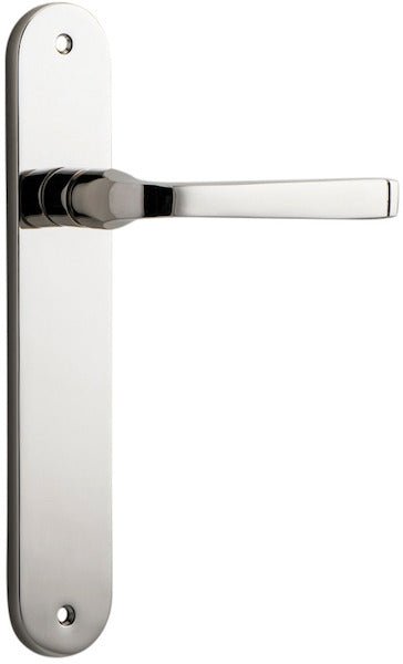 Annecy Lever - Oval Backplate - Entry Point - Iver - Polished Nickel - Door Levers