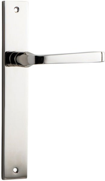 Annecy Lever - Rectangular Backplate - Entry Point - Iver - Polished Nickel - Door Levers