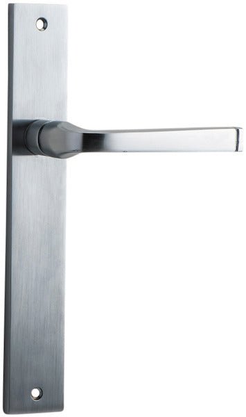 Annecy Lever - Rectangular Backplate - Entry Point - Iver - Brushed Chrome - Door Levers