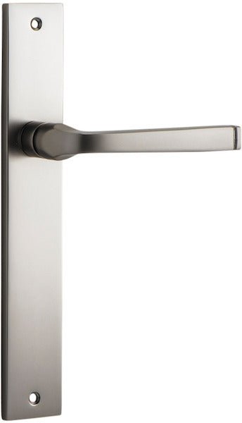 Annecy Lever - Rectangular Backplate - Entry Point - Iver - Satin Nickel - Door Levers