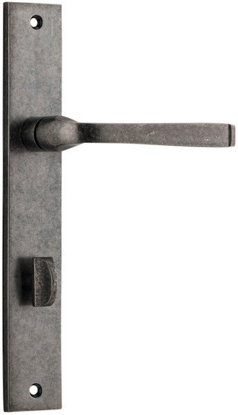 Annecy Lever - Rectangular Backplate - Entry Point - Iver - Distressed Nickel - Door Levers