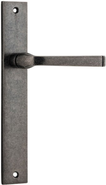 Annecy Lever - Rectangular Backplate - Entry Point - Iver - Distressed Nickel - Door Levers