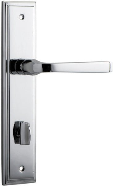 Annecy Lever - Stepped Backplate - Entry Point - Iver - Polished Chrome - Door Levers