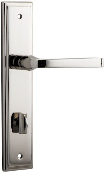 Annecy Lever - Stepped Backplate - Entry Point - Iver - Polished Nickel - Door Levers