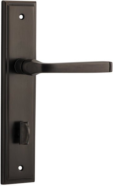 Annecy Lever - Stepped Backplate - Entry Point - Iver - Signature Brass - Door Levers