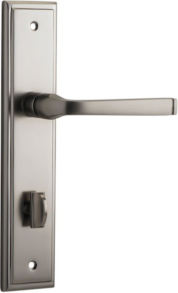 Annecy Lever - Stepped Backplate - Entry Point - Iver - Satin Nickel - Door Levers