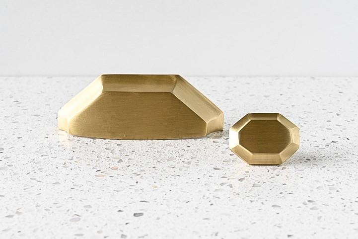 Archie Brass Geometric Cabinetry Knob - Little Swagger - Entry - Point - Archie Knob - SB - Little Swagger