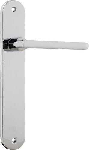 Baltimore Lever - Oval Backplate - Entry Point - Iver - Polished Chrome - Door Levers