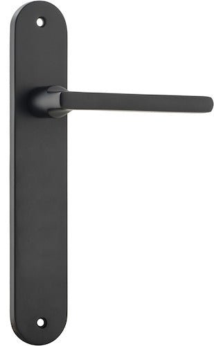 Baltimore Lever - Oval Backplate - Entry Point - Iver - Matt Black - Door Levers