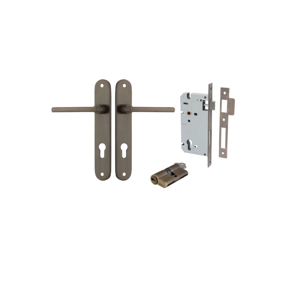 Baltimore Lever - Oval Backplate - Entry Point - Iver - Signature Brass - Door Levers