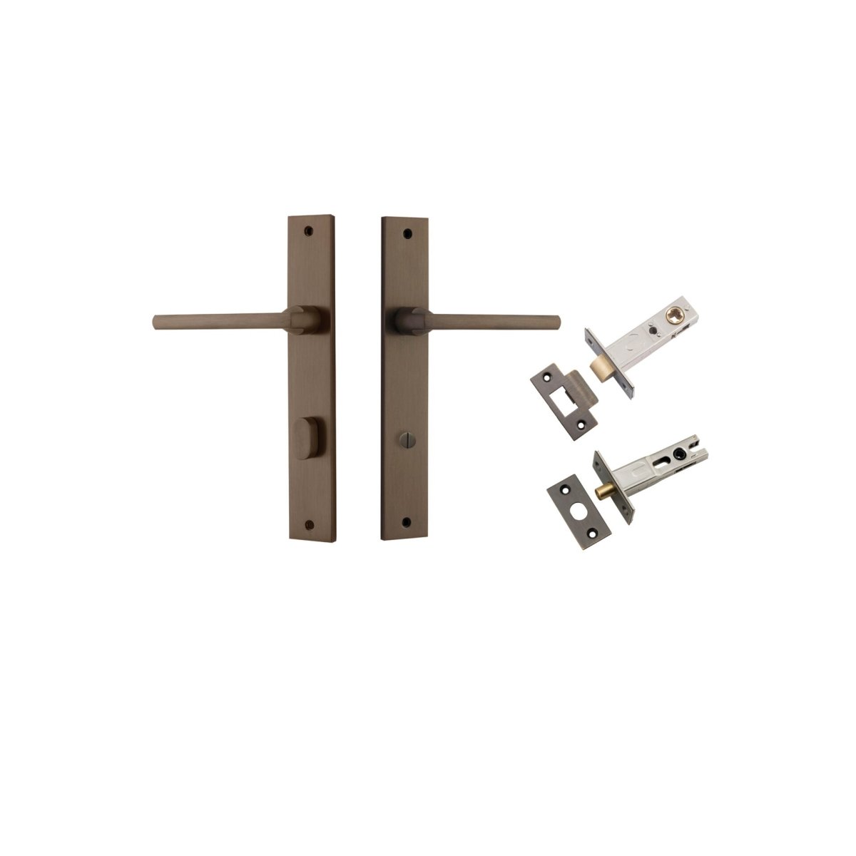 Baltimore Lever - Rectangular Backplate - Entry Point - Iver - Signature Brass - Door Levers